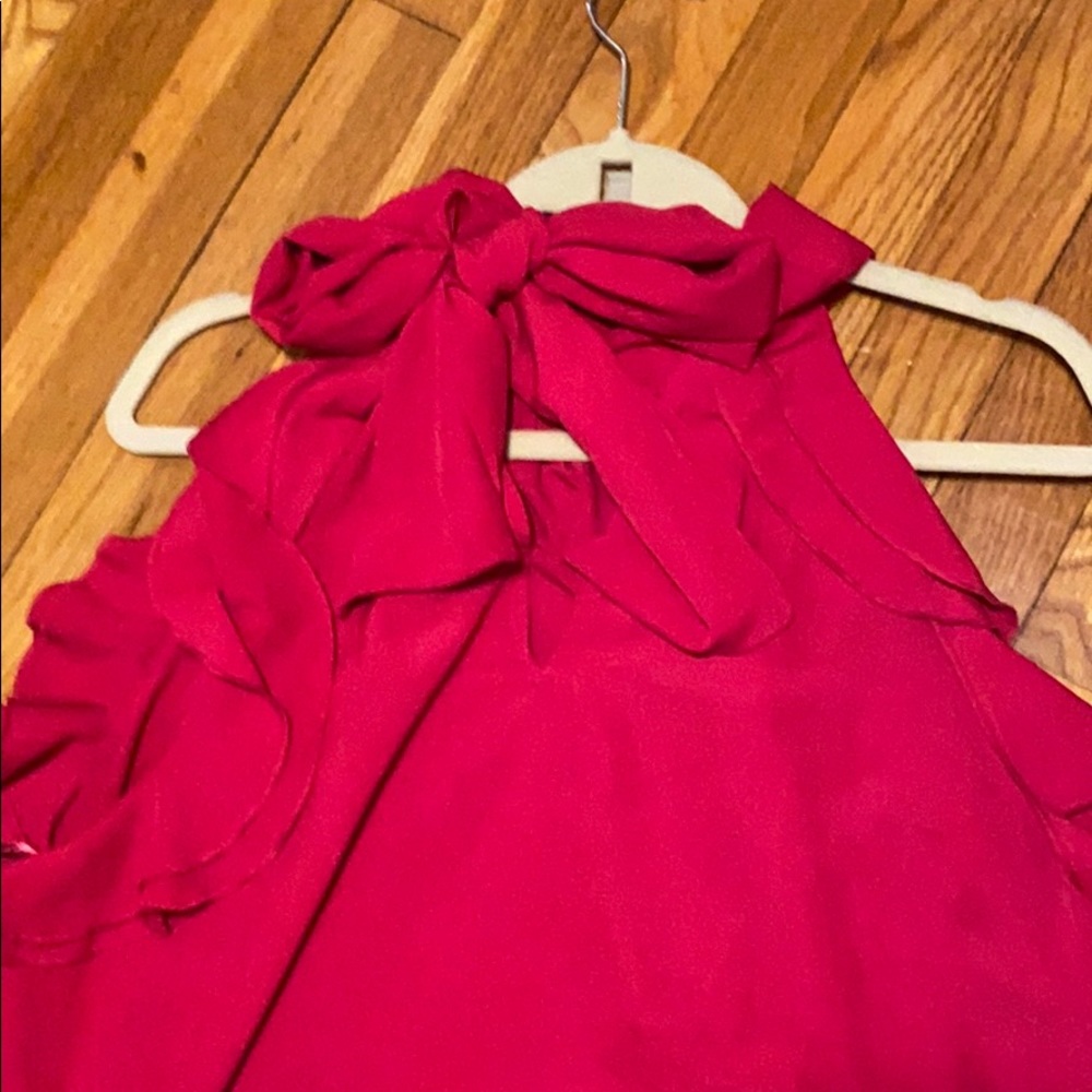 NY&Co Magenta Ruffle Tank - Picture 2 of 4